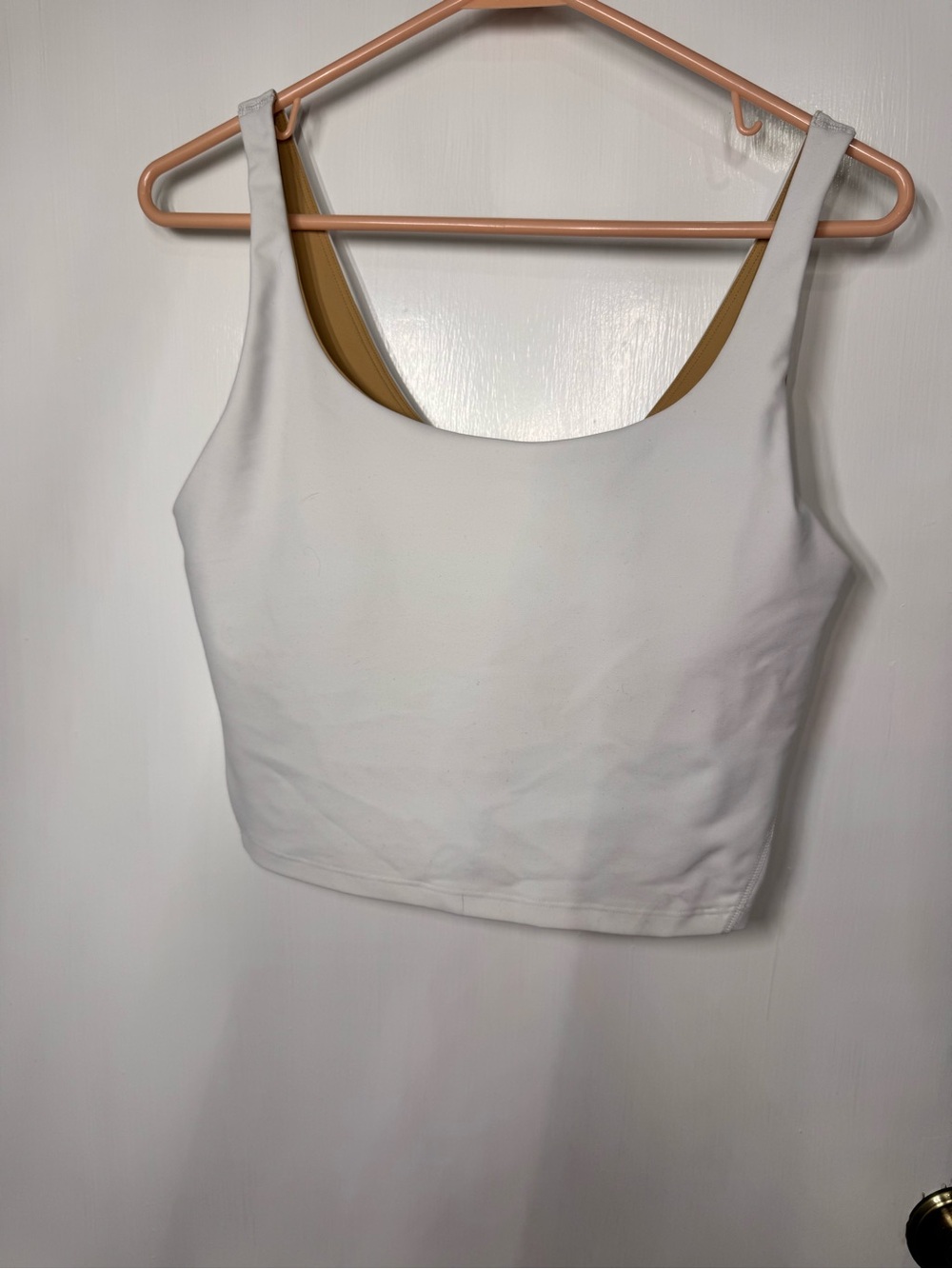 Old Navy White Scoop Crop Tank with Wide Straps